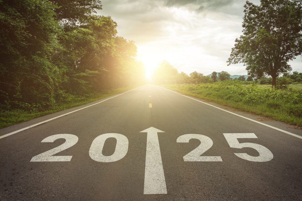 New year 2025 or straightforward concept. 